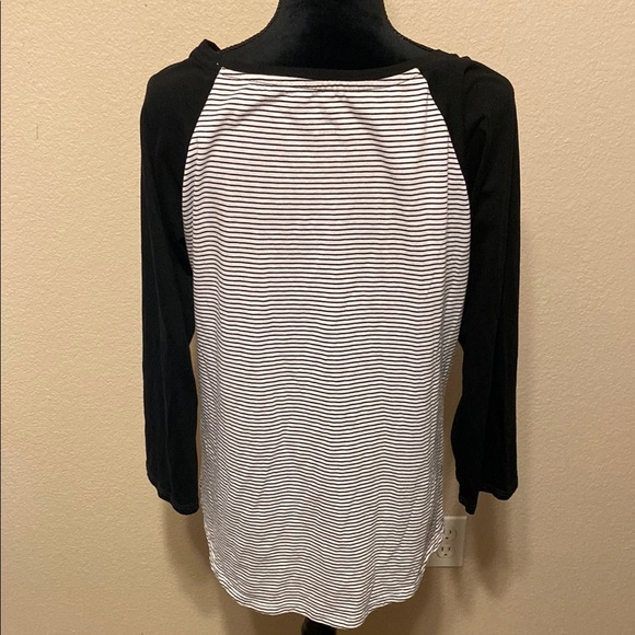 Black and White Striped Women's Top - Picture 2 of 7